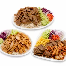 MEAT ON CHIPS OR RICE